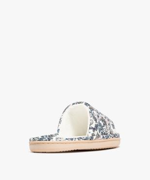 Chaussons mules en toile à motifs fleuris femme vue4 - GEMO 4G FEMME - GEMO