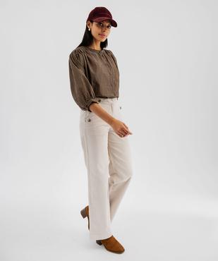 Blouse ample à manches 3/4 à carreaux femme vue4 - GEMO(FEMME PAP) - GEMO