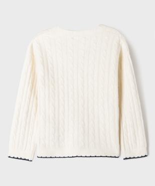 Gilet à col V en maille torsadée fille vue3 - GEMO (ENFANT) - GEMO