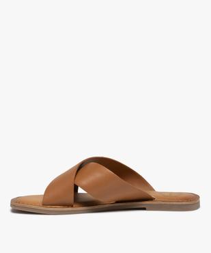 Mules femme à talon plat et larges brides croisées  vue3 - TANEO - GEMO