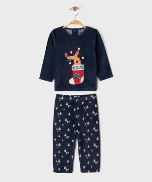 Pyjama en velours 2 pièces spécial Noël bébé vue1 - GEMO 4G BEBE - GEMO