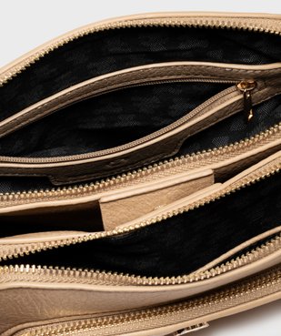Sac en matière grainée avec deux bandoulières amovibles femme - LuluCastagnette vue3 - LULU CASTAGNETT - GEMO