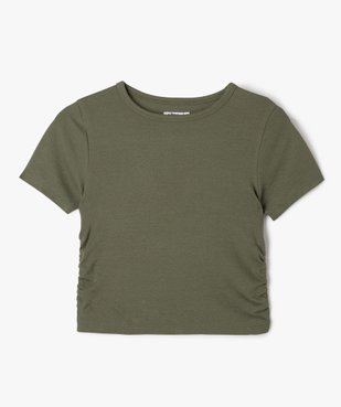 Tee-shirt manches courtes crop top à fronces fille vue1 - GEMO 4G FILLE - GEMO