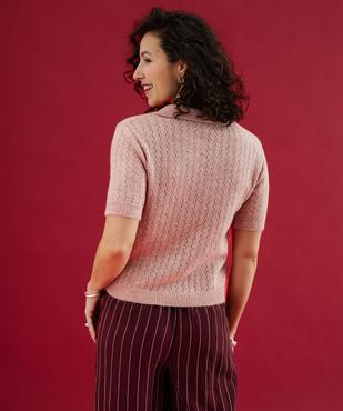 Pull à manches courtes en maille fantaisie femme vue5 - GEMO(FEMME PAP) - GEMO