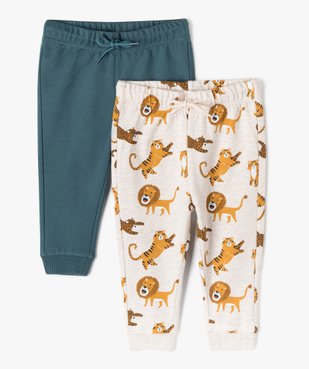 Pantalon de jogging en molleton doux (lot de 2) vue1 - GEMO(BEBE DEBT) - GEMO