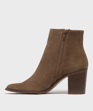 Boots en cuir à talon femme - LuluCastagnette vue3 - LULUCASTAGNETTE - GEMO