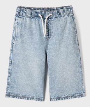 Bermuda en jean large à taille élastiquée garçon vue1 - GEMO (ENFANT) - GEMO