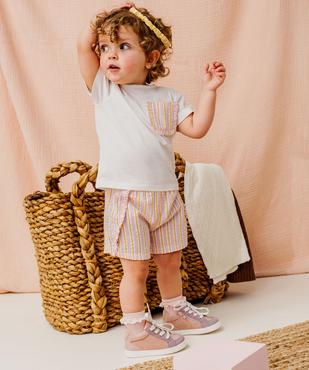 Ensemble 2 pièces tee-shirt + short bébé fille vue5 - GEMO(BEBE DEBT) - GEMO