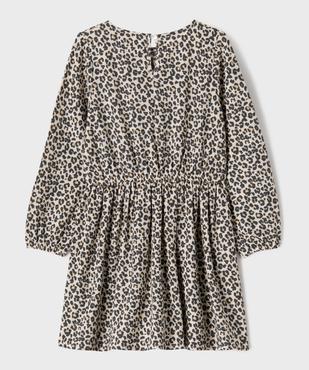 Robe courte à manches longues en maille texturée extensible fille vue3 - GEMO (ENFANT) - GEMO