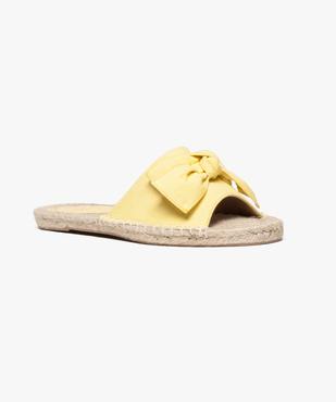 Mules ouvertes femme avec noeud sur le dessus et semelle corde vue2 - GEMO (CASUAL) - GEMO
