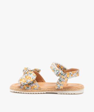 Sandales fille dessus tissu et semelle ornée de corde vue3 - GEMO (ENFANT) - GEMO