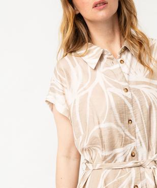 Robe longue imprimée à manches courtes femme vue2 - GEMO(FEMME PAP) - GEMO