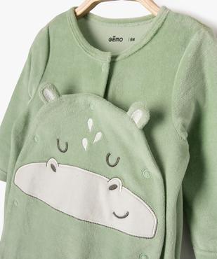 Pyjama en velours avec motif dinosaure bébé garçon vue2 - GEMO(BB COUCHE) - GEMO