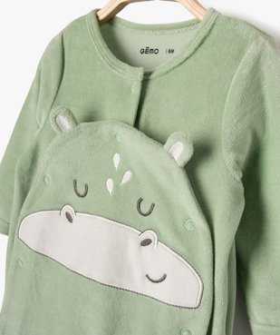 Pyjama en velours avec motif dinosaure bébé garçon vue3 - GEMO(BB COUCHE) - GEMO