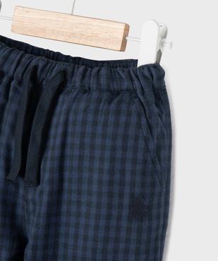 Pantalon à carreaux en coton doublé bébé garçon - LuluCastagnette vue2 - LULUCASTAGNETTE - GEMO