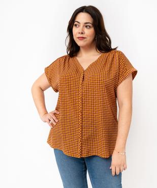 Blouse imprimée à manches courtes femme grande taille vue1 - GEMO 4G GT - GEMO