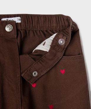 Pantalon en coton avec coeurs brodés et taille ajustable bébé fille vue3 - GEMO(BEBE DEBT) - GEMO