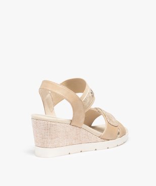 Sandales femme compensées à bride élastique vue4 - GEMO(URBAIN) - GEMO