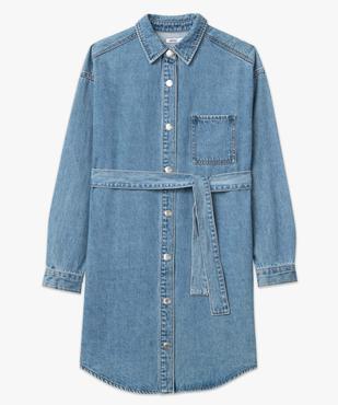 Robe femme en jean boutonnée sur l’avant avec ceinture vue4 - GEMO(FEMME PAP) - GEMO
