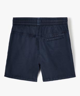 Bermuda garçon en toile au coloris unique et à taille élastiquée vue3 - GEMO (JUNIOR) - GEMO