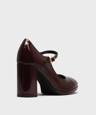Escarpins vernis à brides avec talon bloc femme - Follow Me vue4 - FOLLOW ME - GEMO