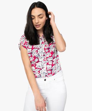 Chemise femme à manches courtes imprimée vue1 - GEMO(FEMME PAP) - GEMO