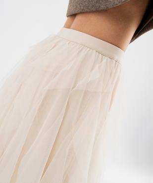 Jupe longue en tulle avec ceinture élastique femme  vue3 - GEMO(FEMME PAP) - GEMO