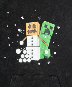 Sweat à capuche avec motifs et inscription garçon - Minecraft vue2 - MINECRAFT - GEMO