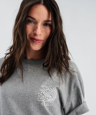 Haut de pyjama manches courtes imprimé devant et dos mixte vue5 - GEMO 4G FEMME - GEMO