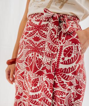 Jupe longue fendue en viscose fluide imprimée à taille élastiquée femme vue2 - GEMO 4G FEMME - GEMO