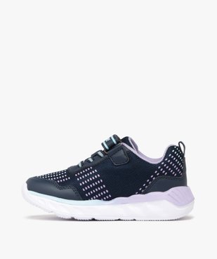 Baskets fille en mesh style jogger avec scratch et pointillés colorés vue3 - BE SOMEONE - GEMO