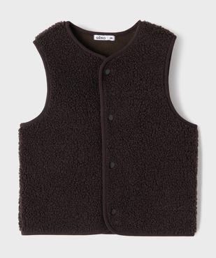 Veste sans manches en sherpa à boutons pression garçon vue1 - GEMO (ENFANT) - GEMO