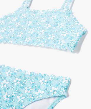 Maillot de bain fille 2 pièces à motifs fleuris et finitions dentelées vue2 - GEMO (ENFANT) - GEMO