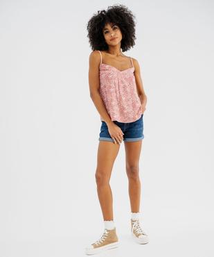 Débardeur à fines bretelles en viscose fluide et imprimée femme vue4 - GEMO 4G FEMME - GEMO
