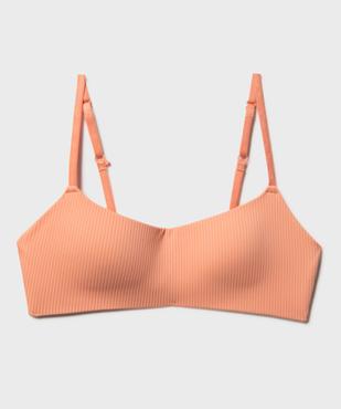 Soutien-gorge à bonnets moulés en maille côtelée fille vue2 - GEMO 4G FILLE - GEMO