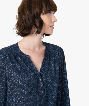 Blouse femme imprimée avec manches retroussables vue2 - GEMO(FEMME PAP) - GEMO