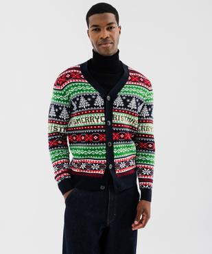 Gilet boutonné de Noël homme vue1 - GEMO (HOMME) - GEMO
