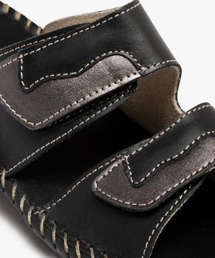 Mules confort en cuir à brides scratch et talon compensé femme  vue6 - G'FLEX GEMO FOR GOOD - GEMO