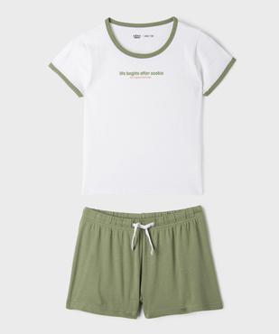 Pyjashort en jersey de coton mix&match fille vue1 - GEMO 4G FILLE - GEMO