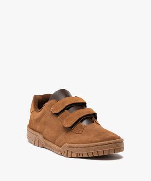 Baskets homme dessus cuir uni fermeture scratch vue2 - GEMO (SPORTSWR) - GEMO