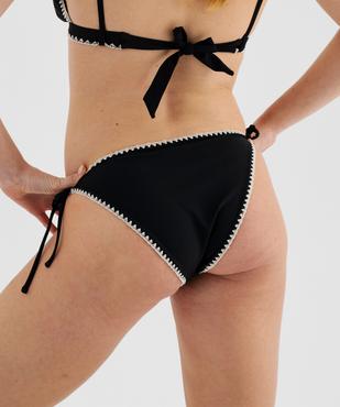 Bas de maillot de bain forme culotte brodé femme vue3 - GEMO (PLAGE) - GEMO