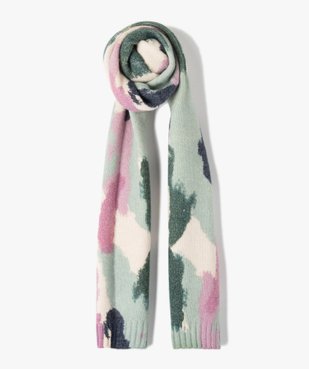 Echarpe femme en maille imprimée aquarelle vue1 - GEMO (ACCESS) - GEMO