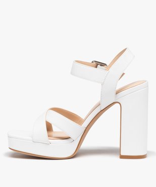 Sandales femme à talon carré extra haut et brides unies vue4 - FOLLOW ME - GEMO