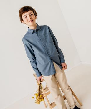 Chemise manches longues en coton lin mélangés garçon vue4 - GEMO (JUNIOR) - GEMO