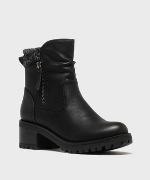 Boots à talon, semelle crantée et col en grosse maille femme vue2 - VALENTINA BALDA - GEMO