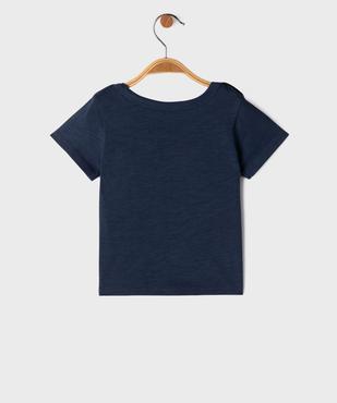 Tee-shirt manches courtes col bateau avec inscription bébé garçon vue4 - GEMO 4G BEBE - GEMO