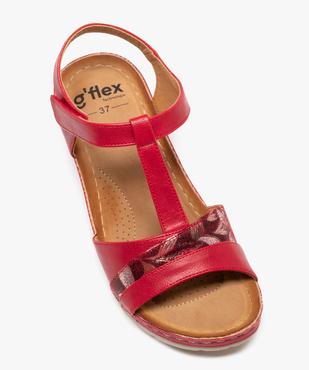 Sandales confort à talon compensé fermeture scratch femme vue5 - G'FLEX - GEMO