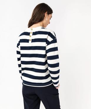 Sweat à rayures femme vue3 - GEMO(FEMME PAP) - GEMO