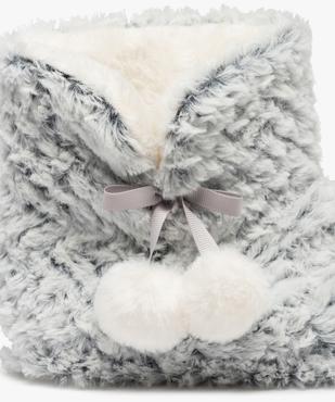 Chaussons boots fourrées avec pompons décoratifs femme vue6 - GEMO(HOMWR FEM) - GEMO