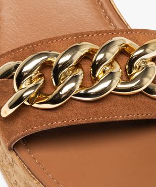 Sandales femme plateforme dessus cuir et chaîne – Tanéo vue6 - TANEO - GEMO